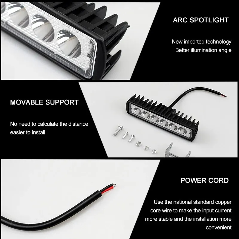 Lampu Kerja LED Bentuk Strip L - Head Racket Boom ulasan dan harga