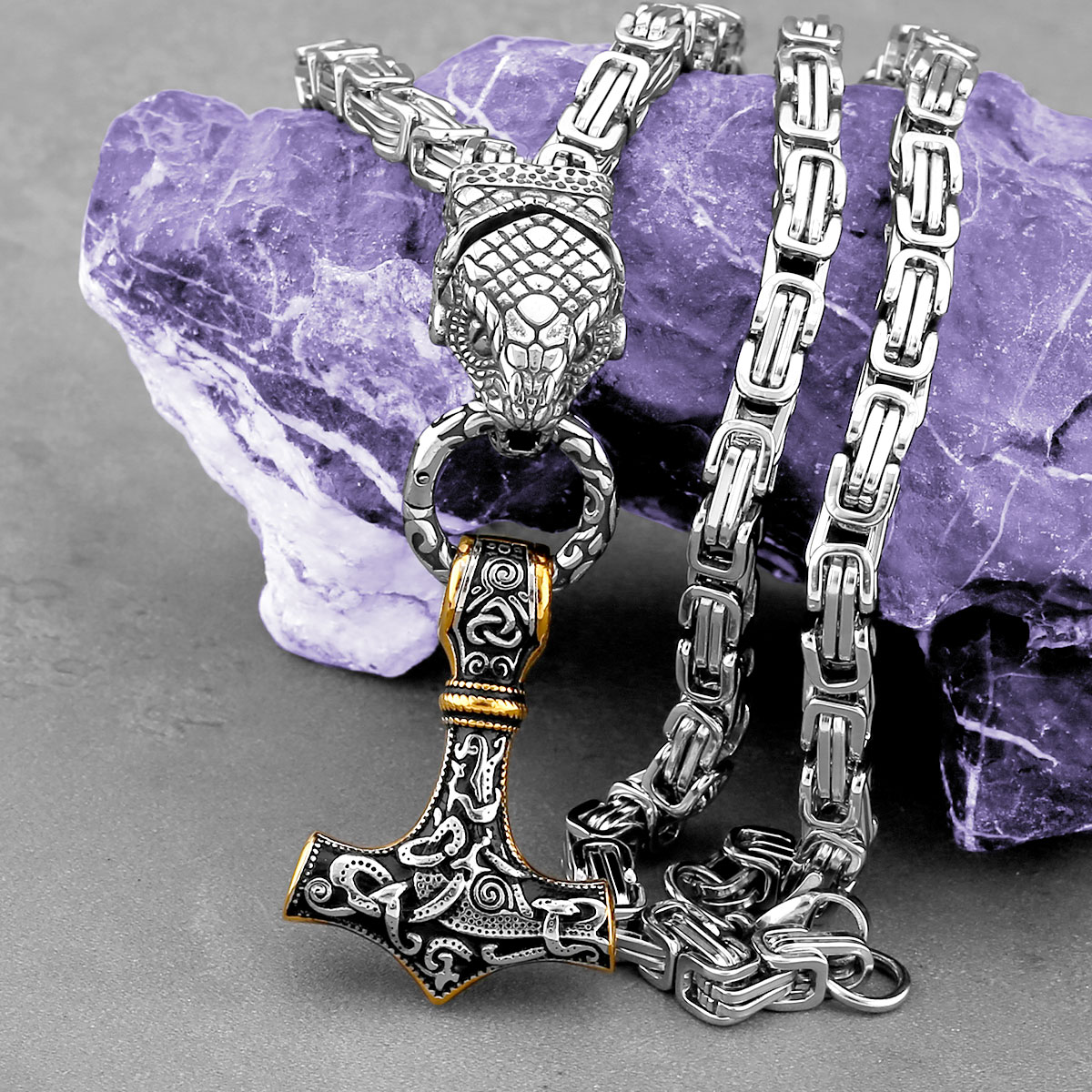 Nordic Odin kepala ular kalung - Battle Rope Anchor ulasan dan harga