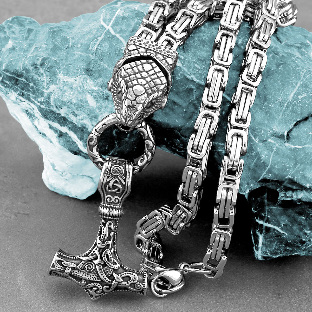Nordic Odin kepala ular kalung - Battle Rope Anchor ulasan dan harga